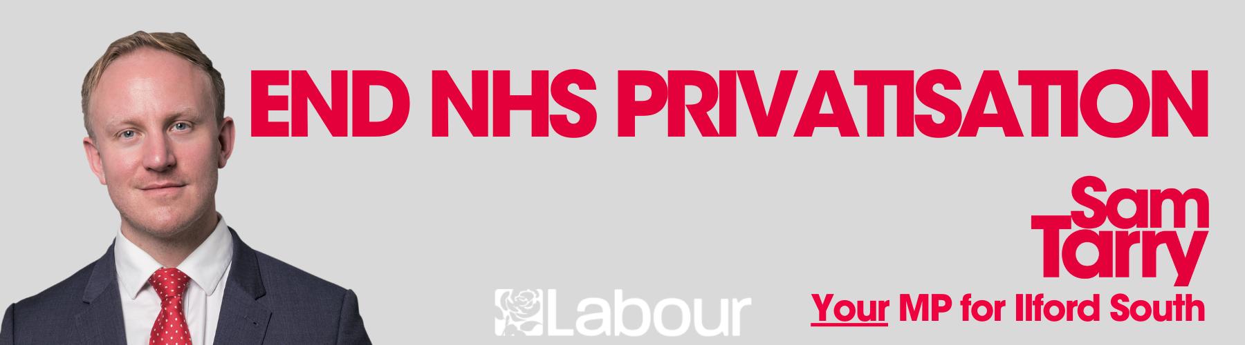 End NHS privatisation banner